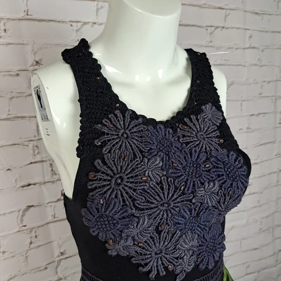 FREE People Crochet Embroidered‎ Wool Blend Mini Dress - Picture 5 of 13